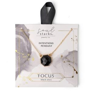 BRAND NEW - Soul Stacks Intentions Pendant in Gold and Black Onyx.